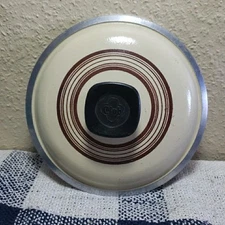 Vtg Club Aluminum Sauce Pan Drip Lid 6 3/4" Cream With Stripes Replacement Lid