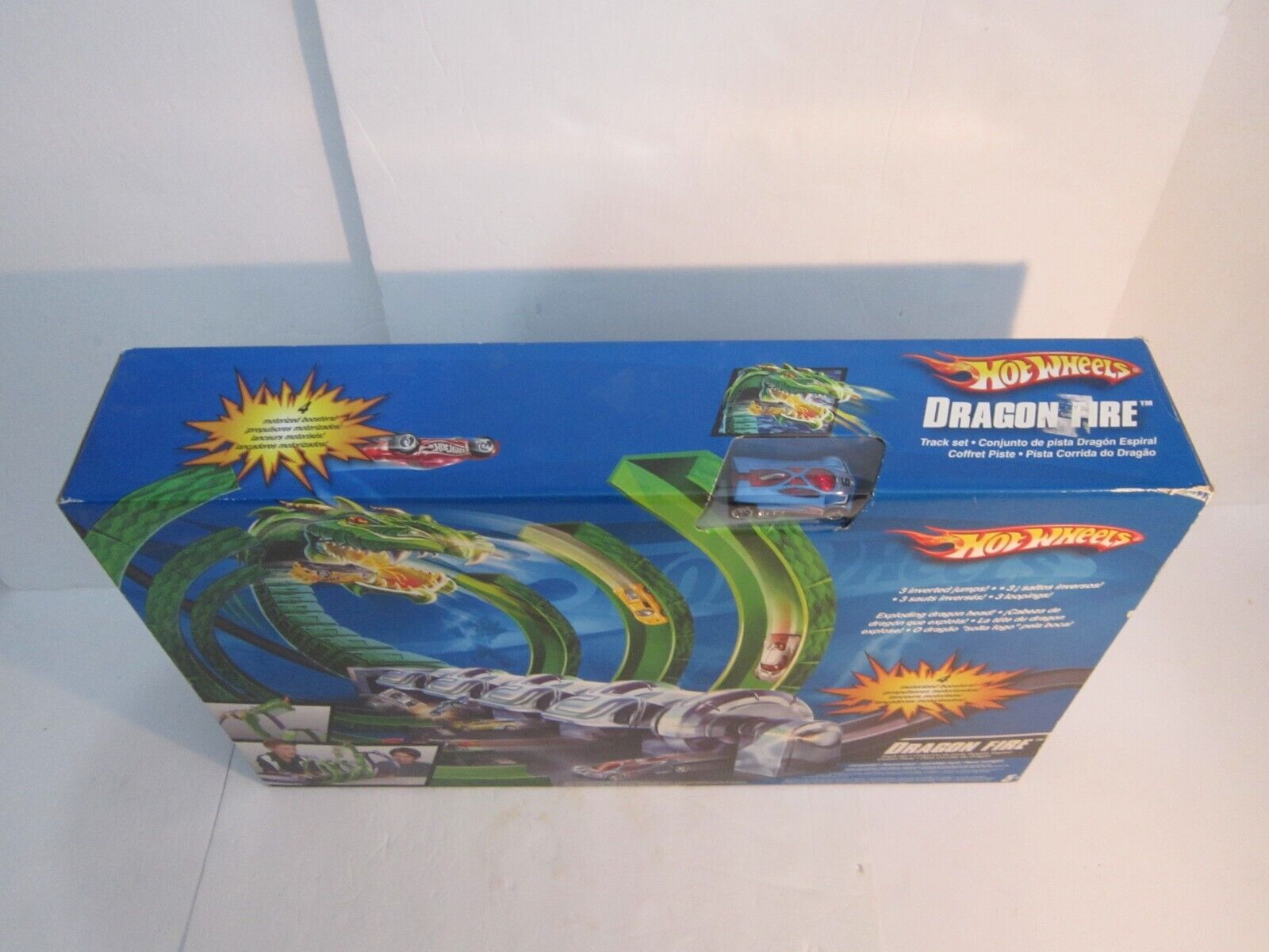 New Hot Wheels Dragon Fire Track Set (M1306) 4 Motorized Boosters with 1  Vehicle