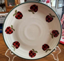 AppleJack Salad Plate (s) 8" International China #06 Stoneware White Red Green !