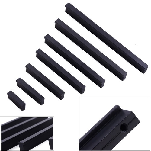 Extended Space Aluminum Wardrobe Cabinet Knobs Drawer Door Pull Handles Black - Afbeelding 1 van 7