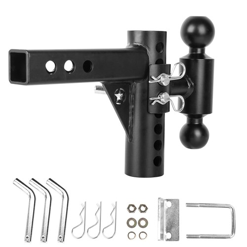 6" Adjustable Drop Trailer Tow Hitch Ball Mount 2" Receiver Rise,Towing Trailer - Picture 2 of 12