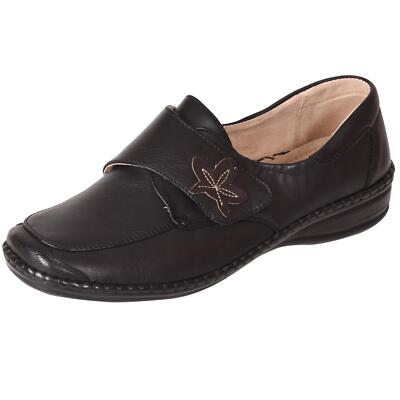Ladies Comfort Shoes Leather X Wide EEE Fitting Work Touch Close Casual ...