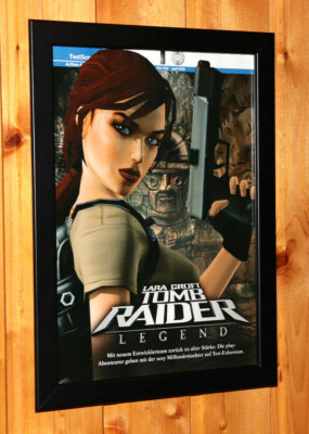 Tomb Raider Legend Video game Rare Small Poster / Old Ad Page