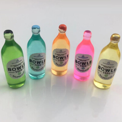 10Pcs Doll House Soda Bottles Drinks Liquor 1/12 Scale Dollhouse Miniatures Set