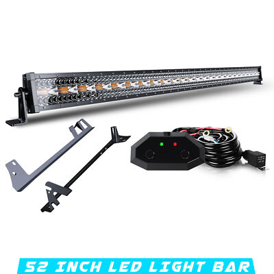 52inch Led Light Bar Spot Flood Work Strobe For Wrangler JK 2007-2017 +Wiring