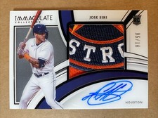 JOSE SIRI 2022 Panini Immaculate Collection Rookie ASTROS Patch Auto #05/10 *ny