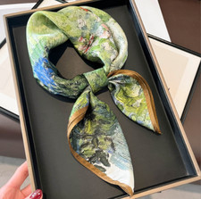 100 Silk Mulberry 26" square Scarf Women neckerchief Wrap floral silk change18