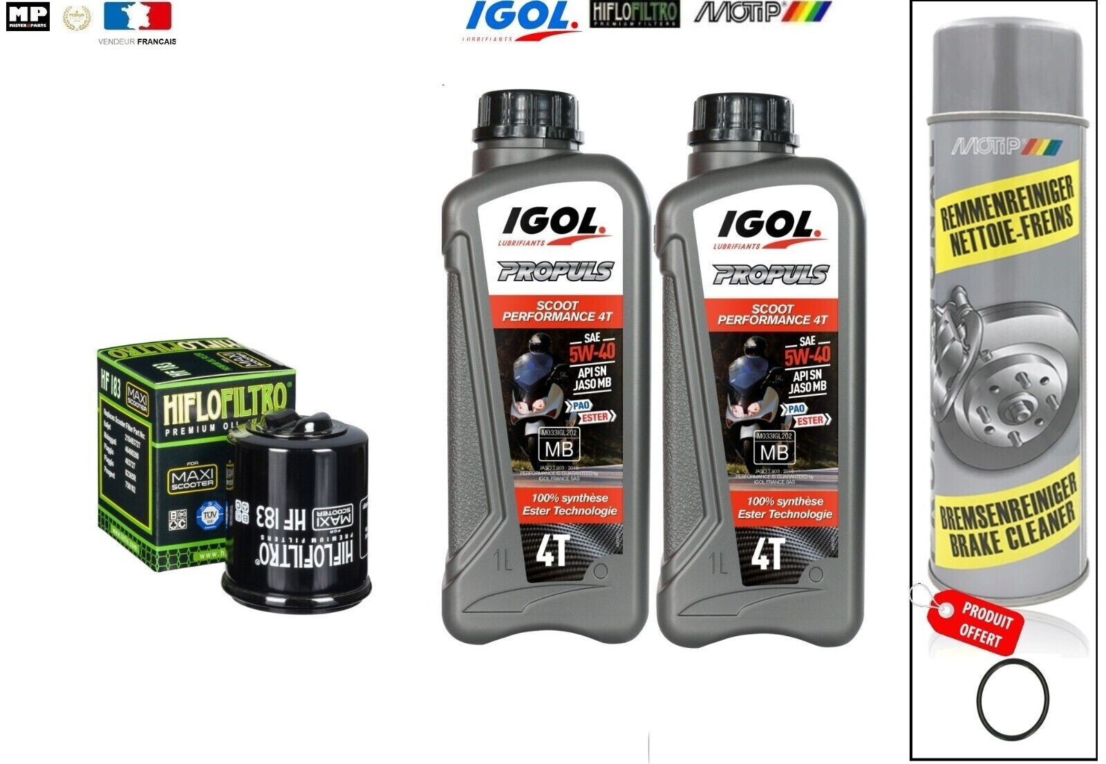Kit vidange Vespa Primavera 150 (2013-2020) avec huile 5W40 1L