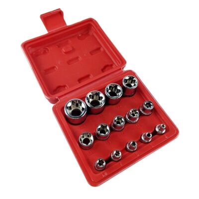 14 Stück Manipulationssicher E4-E24 Torx Stern Sockel Set Buchse E-Typ Steckdose