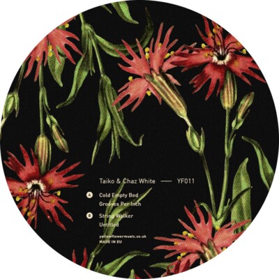 YF011 - TAIKO/CHAZ WHITE: COLD EMPTY BED (7'' vinyl.) yellow flower hip hop