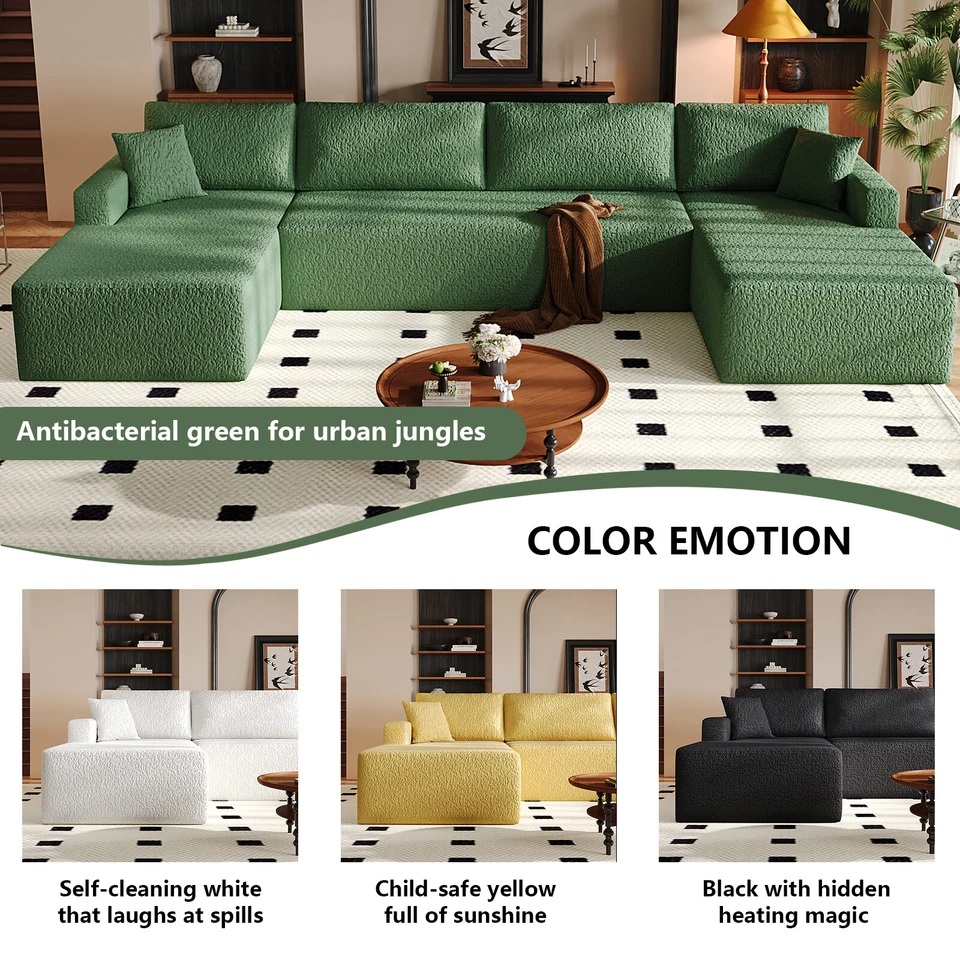 Sectional Sofa Free Combination Sofa U-shaped Sofa DIY Sofa Tatami Modular Sofa - Image 4 of 4