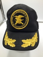 NRA Black and Gold Trucker Hat Made in USA Snapback Eagle and Guns 2nd Amendment