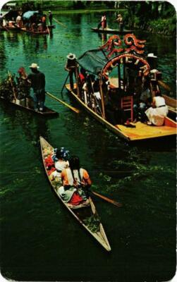 CPM AK Xochimilco. Typical flower-decked boats MEXICO (663335)