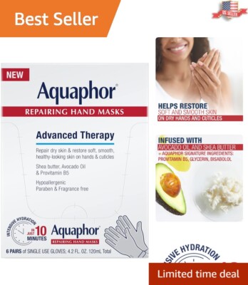 6-Pack Moisturizing Gloves with Avocado Oil for Intensive Hand Hydration