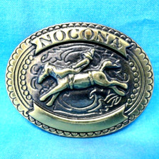 Nocona Bronc Rider Cowboy Dress Belt Buckle Rodeo Brass Vtg 80s Taiwan .MMR267
