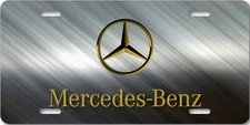 Mercedes Inspired ART Aluminum Gold look Hash Car Auto Vanity License Plate Tag