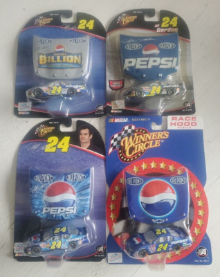 Lot of 4 Winner's Circle Jeff Gordon #24 Pepsi Dupont 1:64 Race Car Hood Nascar