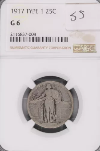 1917 Type 1 Standing Liberty Silver Quarter NGC G-6 #7-008