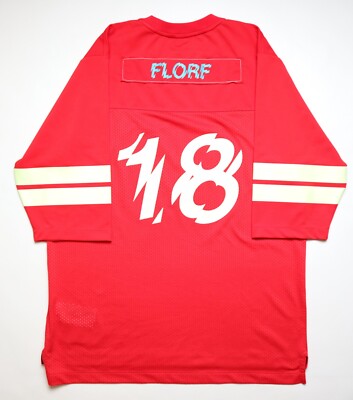 NIKE SB FLORF #18 AMERICAN FOOTBALL STYLE JERSEY SHIRT RED TOP