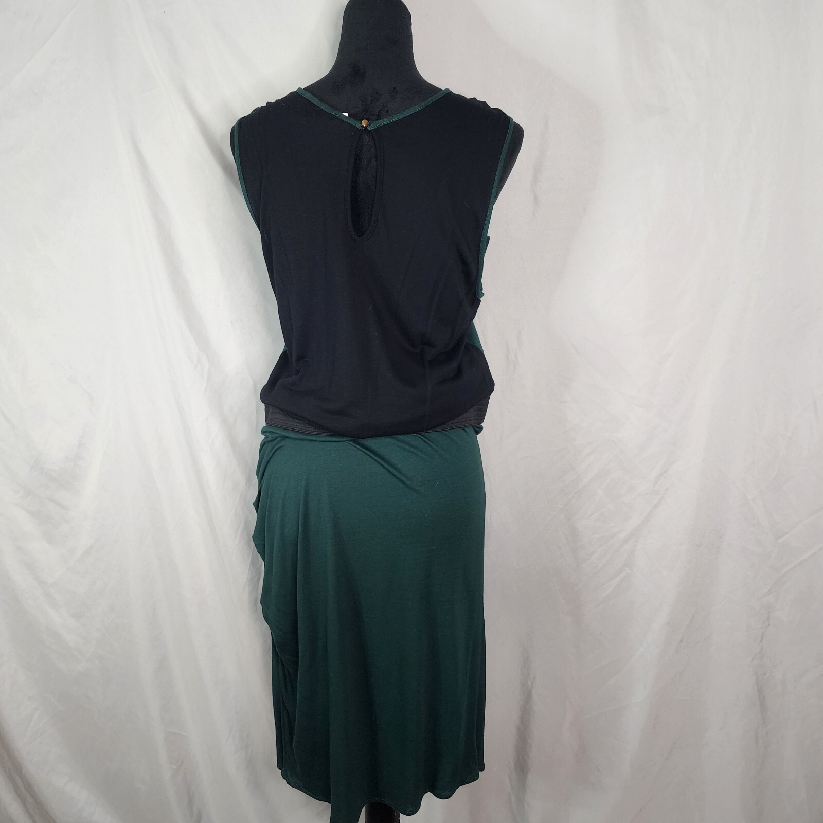 New!!! MANGO Size 10 Lightweight Viscose Blouson Tulip Hem Shirred Lined Dress thumbnail 3