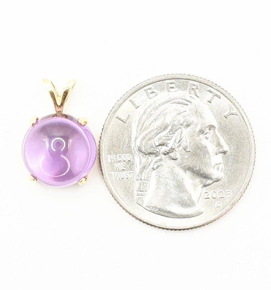 14K Solid Yellow Gold 2.7g Simple Large Stone Everyday Minimalist Pendant - Image 2 of 4