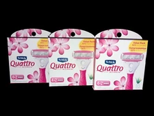 Lot of 3 Schick Quattro for Women Ultra Thin Razor Blade Refills 4+2 Refills 18