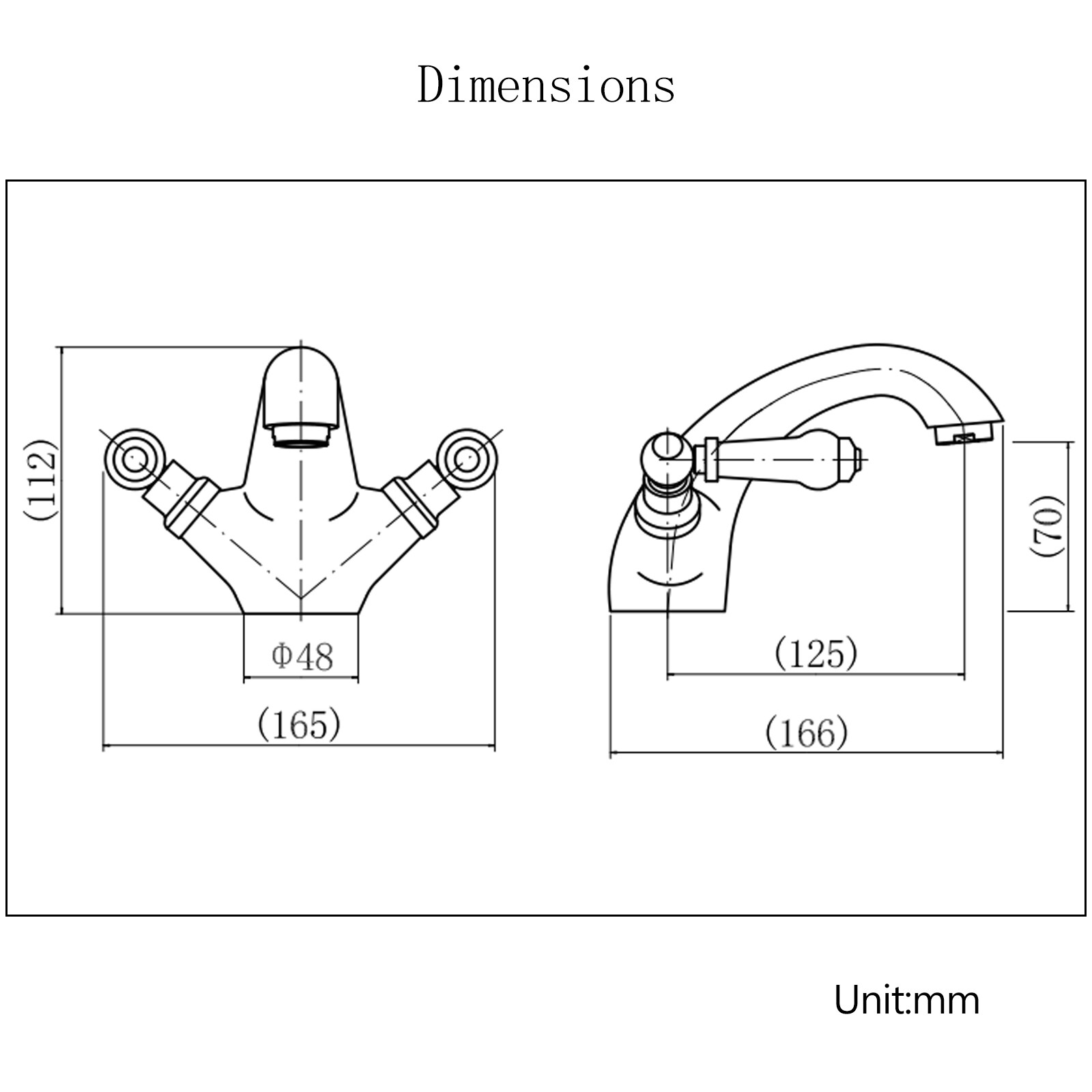 Victorian Basin Mixer Tap Twin Lever Chrome Brass Traditional Bathroom