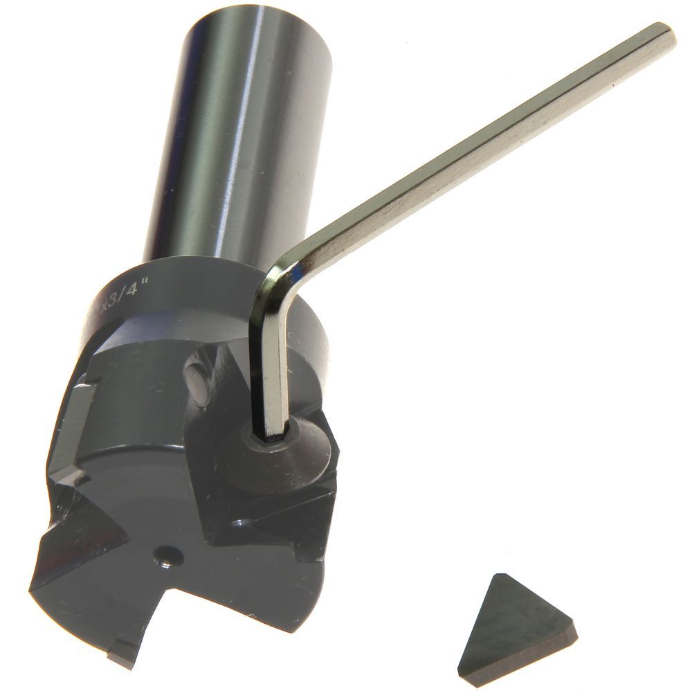 Indexable Carbide End Mill 90° 11/2" x 3/4" Straight Shank Square 3