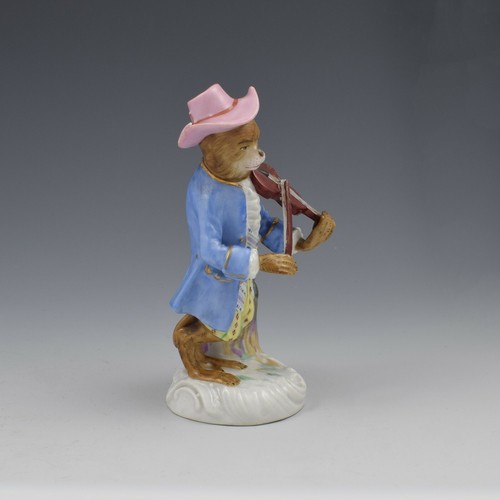 19th Century Dresden Porcelain Monkey Band Figure Violin Player Antique - Picture 3 of 10