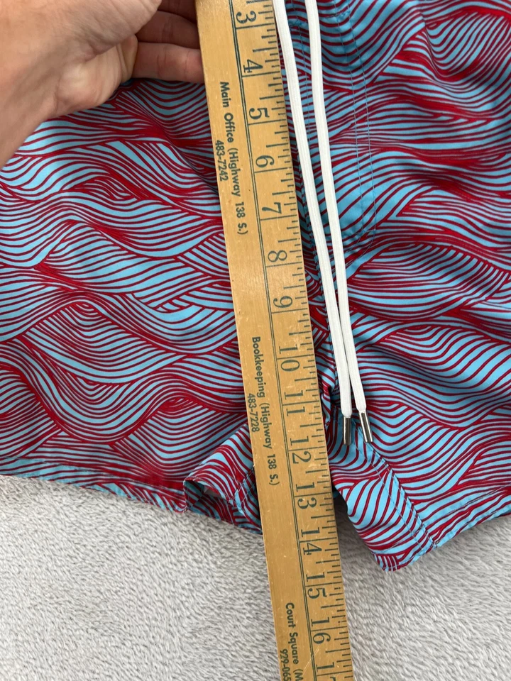 2Xist Плавки Мужские Большие Синие Красные Волна Ибица 4 дюйма Внутренний шов - Изображение 3 из 4