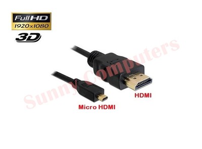 Micro HDMI Type D to HDMI Cable V1.4 Gold Plated Full HD 4K 1080P 2M 3M ...