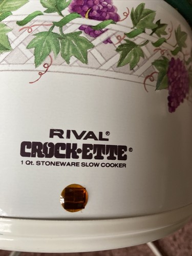 RIVAL Crock-ette Grapes Ivy 1 Quart Slow Cooker Mini Crock Pot Model 3205 - Picture 3 of 4