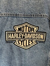 Harley Davidson Women&rsquo;s  Jean Jacket Size M Button Front Patch Back
