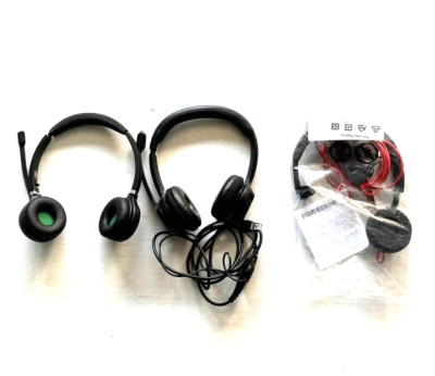 Lot of 3 Mixed Brand and Models Headset Plantronics/Logitech/Yealink