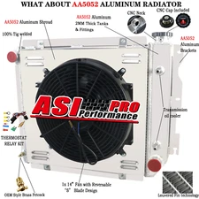 3-Row Radiator Shroud Fan For 1987~2006 Jeep Wrangler YJ TJ Chevy SBC V8 Engine