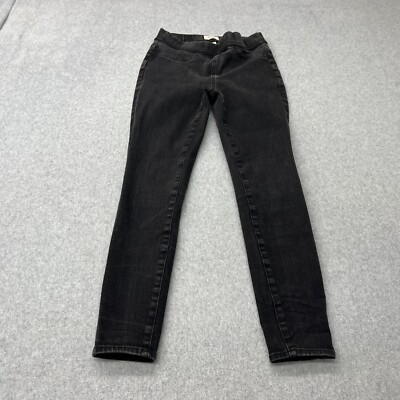 J Crew Jeans Womens 26 Black Pull On Jeans Stretchy Grunge