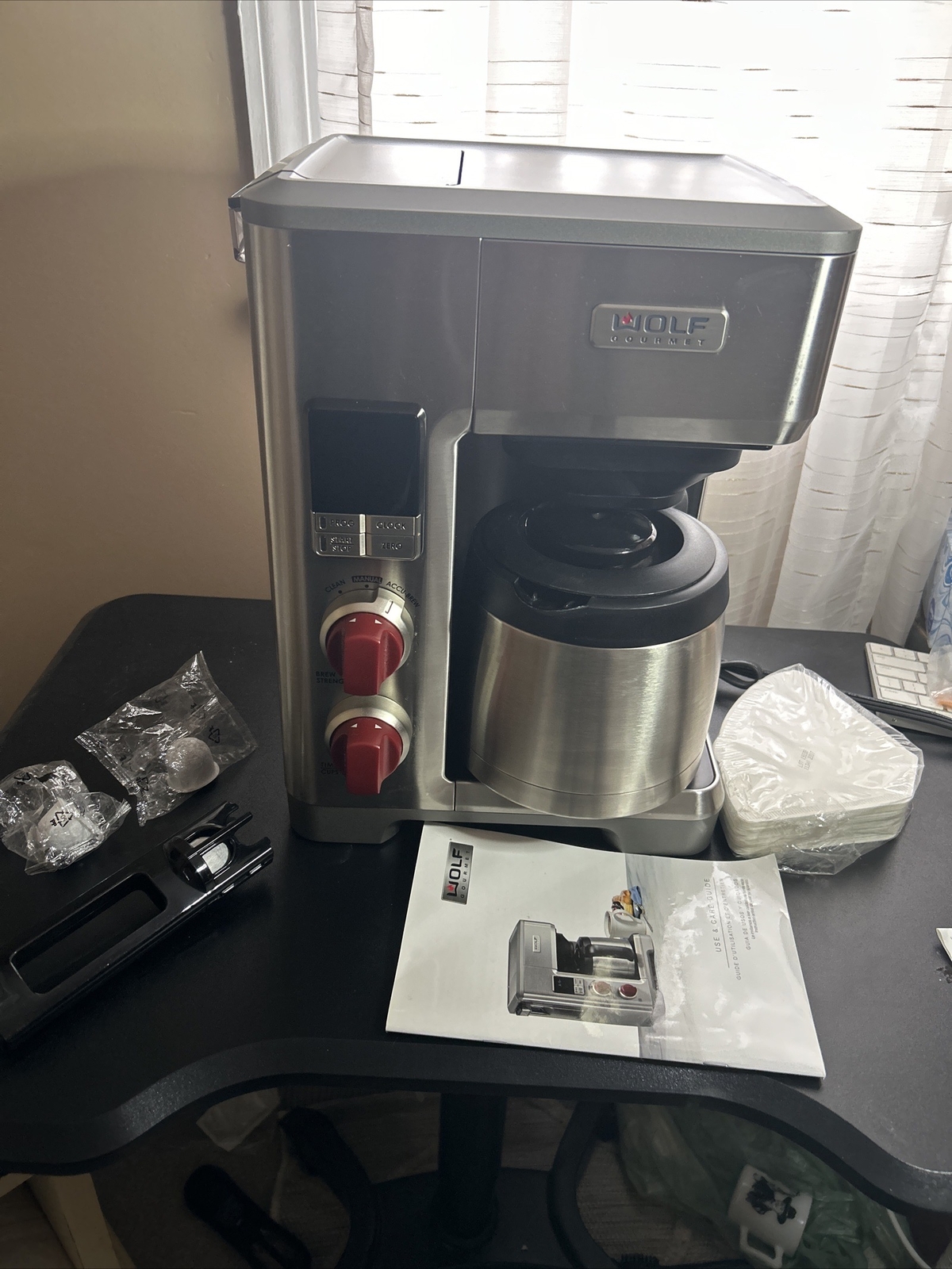 Wolf Gourmet Coffee Maker WGCM100S 10 Cup With Extra Water And Coffee