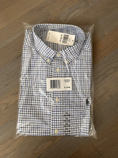 NWT Boys Ralph Lauren blue white plaid button-down long dress shirt 18 20 XL