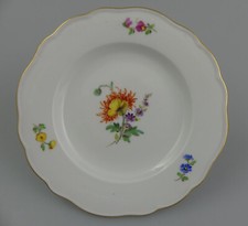 ⚔ Meissen ø16 cm Teller bunte Blume 2, mitte  1. Wahl Knaufzeit vor 1924 - 15266
