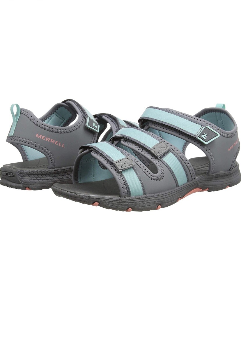 Sandali Merrell bambina M HYDRO Creek grigio turchese UK 13 EU 32 leggeri prezzo di listino £30