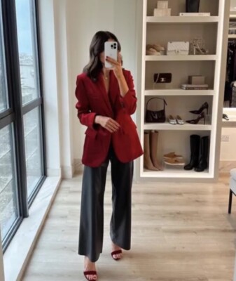 red velvet blazer long red blazer jacket