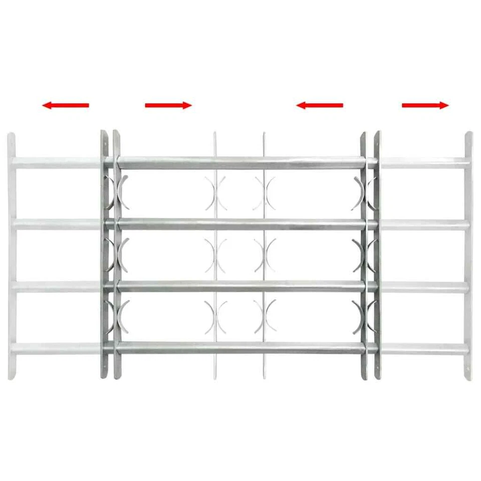 500-650mm Adjustable Security Grille for Windows with 4 Crossbars Bar Safe Steel - image 3 of 4