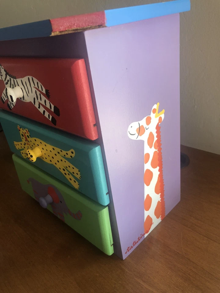 11 7/8 Inch X 11 In. X 6 3/4 In Anumal Theme Painted Chest  - Image 4 of 4