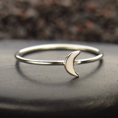 Nina Designs Sterling Silver Ring - Tiny Moon Ring