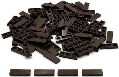 Lego 100 New Dark Brown Tiles Flat Smooth 1 x 3 Pieces