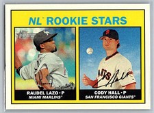 NL Rookie Stars (Raudel Lazo / Cody Hall) RS, RC 2016 Topps Heritage 185 RC
