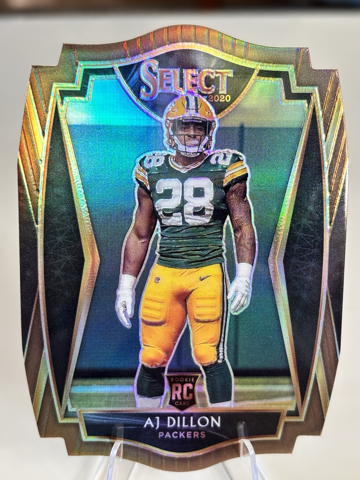 2020 Panini Select - Premier AJ Dillon #165 Copper Prizm Die-Cut /355 (RC)