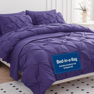 LANE LINEN Queen Size Comforter - Set of 7 Piece - Refined Pintuck Finish for...