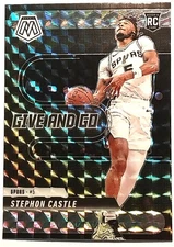 Stephon Castle 2024-25 Panini Mosaic "Give and Go" Mosaic Prizm Rookie Card #6