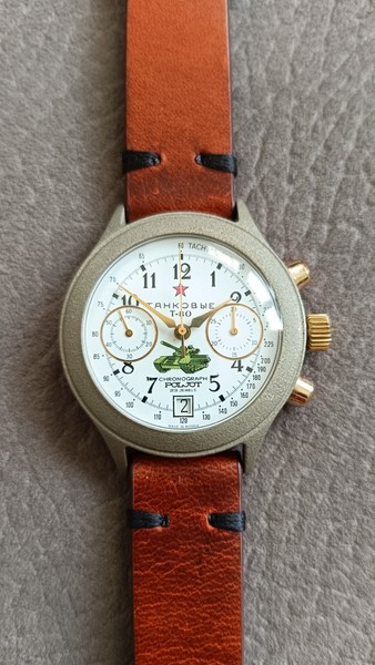 Poljot 3133 T-80 Tank Chronograph - RARE TITANIUM Case - Soviet Military Series